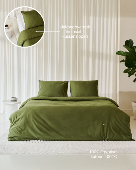 Egyptisch katoen beddengoed groen