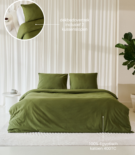 Egyptisch katoen beddengoed groen