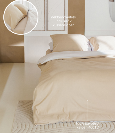 minimalistisch design beddengoed japandi beige met wit