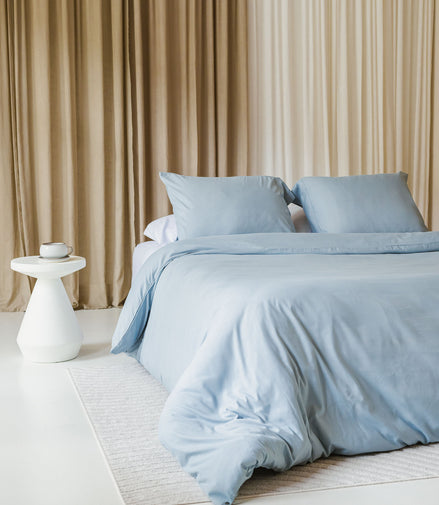 egyptisch katoen kleur baby blauw beddengoed